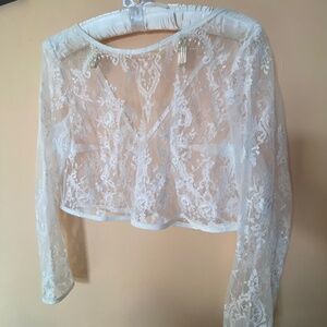 Handmade Lace Wedding Topper / Bolero - Sz L